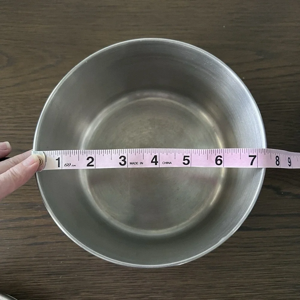 Revere Ware 1801 Solid Stainless Steel‎ Bottom 3 Quart Sauce Pan Pot w/Lid Vtg